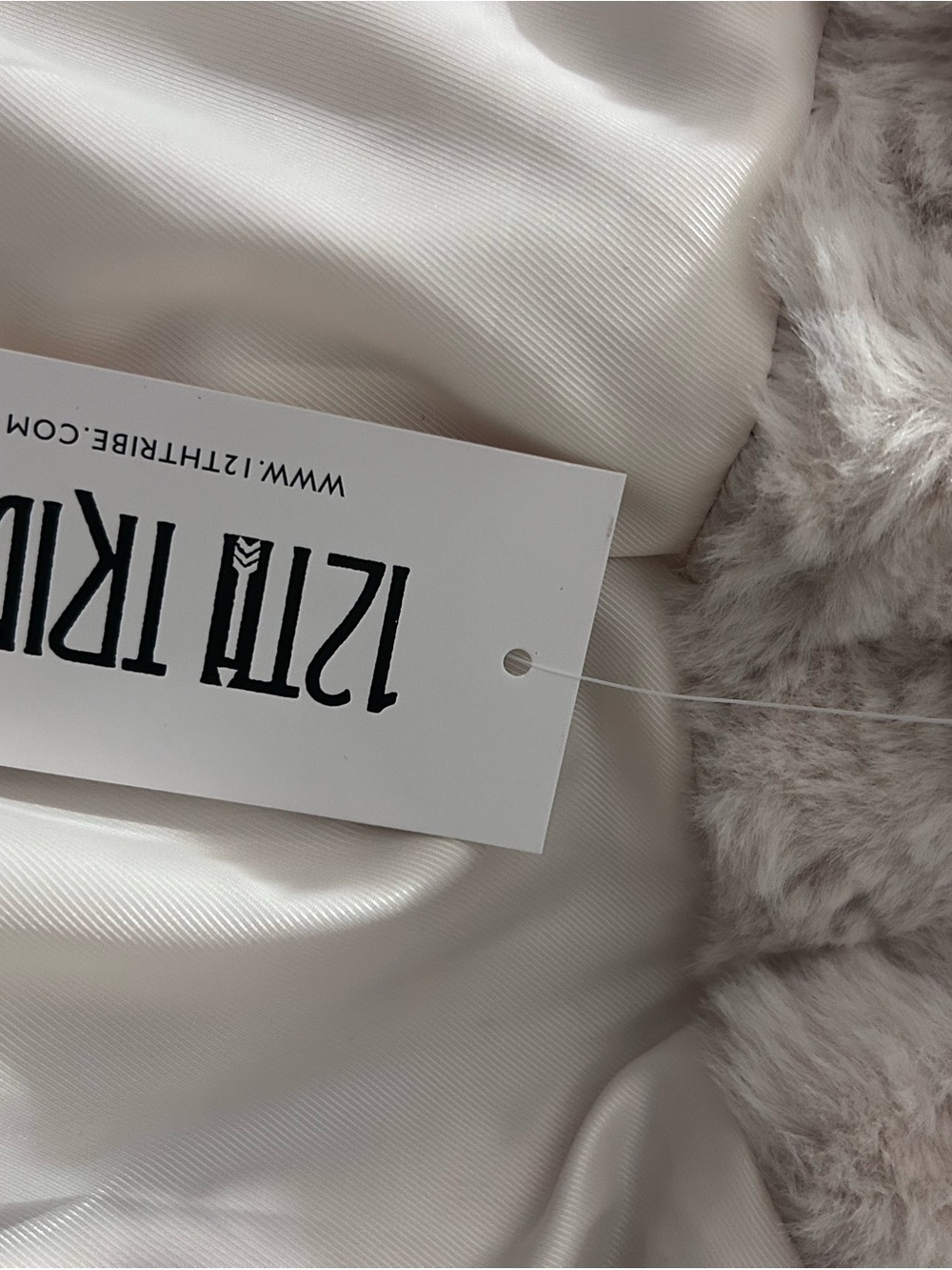 12th Tribe Plush Faux Fur Long Coat in Light Cream - Picture 3 of 5